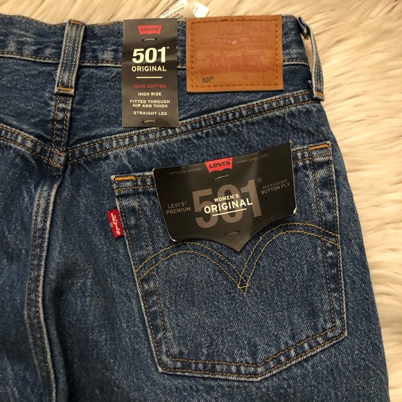 Levi’s 501 Original High Rise Straight Leg Blue Denim Premium Jeans 26 x 30 - Picture 13 of 16